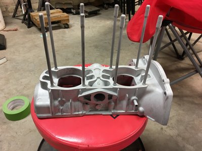 Bead blasting crankcase