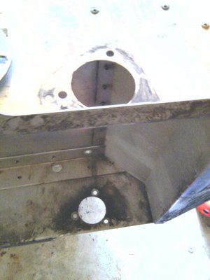 started with a 72 Chap SS tunnel, this is the OEM location of the front drive shaft area