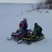 Troy and Roger on the Lake Superior shoreline.