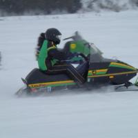 Troy Miley (Hoosierdeerman) running the ice bridge out to Mackinac