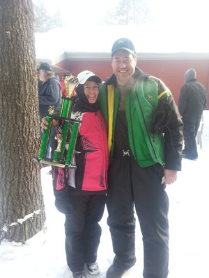 My Trophey, Marna and Joe Wanie, winner of the Cameron Amber Memorial Poker Run.